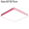 Macaron LED Square Ceiling Lamp, 3-Colors Light, Size:50cm(Pink)