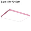 Macaron LED Rectangle Ceiling Lamp, Stepless Dimming, Size:110x70cm(Pink)