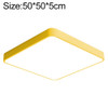 Macaron LED Square Ceiling Lamp, Stepless Dimming, Size:50cm(Yellow)