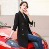Long Waist Coat With Slits And Cardigan (Color:Black Size:L)