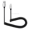 30cm to 100cm High Speed Spring Style Micro USB to USB 2.0 Flexible Elastic Spring Coiled Cable USB Data Sync Cable, For Galaxy, Huawei, Xiaomi, LG, HTC, Sony and Other Smart Phones(Silver)