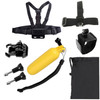 YKD-125 7 in 1 Chest Belt + Wrist Belt + Head Strap + Floating Bobber Monopod + Buckle Basic Mount + Screws + Carry Bag Set for GoPro HERO10 Black / HERO9 Black / HERO8 Black / HERO7 /6 /5 /5 Session /4 Session /4 /3+ /3 /2 /1, DJI Osmo Action and Ot