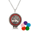 Multi-drill Color Life Tree Aromazer Diffuser Pendant Necklace(NX148+Silver+Red Diamond +5 Color Slices)