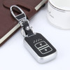 Car Auto PU Leather Intelligence Two Buttons Luminous Effect Key Ring Protection Cover for Honda Jade(Silver)