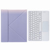 H-097C Touch Bluetooth Keyboard Leather Case with Rear Three-fold Holder For iPad 9.7 2018 & 2017(Purple)