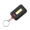 2 PCS 3W Mini COB LED Flashlight Keychain Emergency Camping  Backpack Light with 3 Modes(Red)