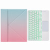 H-102CS Touch Backlight Bluetooth Keyboard Leather Case with Rear Three-fold Holder For iPad 10.2 2020 & 2019 / Pro 10.5 inch(Pink Blue)