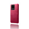 For Samsung Galaxy S20 Ultra Calf Texture  PC + PU Phone Case(Rose Red)