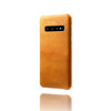 For Samsung Galaxy S10 Calf Texture  PC + PU Phone Case(Orange)