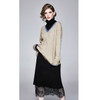 Autumn Winter Fake Two Loose Knitted Sweaters + Two-sided Wear Skirt Suit (Color:Light Gray Size:Free Size)