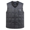 White Duck Down Jacket Vest Men Middle-aged Autumn Winter Warm Sleeveless Coat, Size:XXXL(Grey)