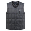 White Duck Down Jacket Vest Men Middle-aged Autumn Winter Warm Sleeveless Coat, Size:XXXL(Grey)