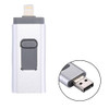 RQW-01B 3 in 1 USB 2.0 & 8 Pin & Micro USB 64GB Flash Drive, for iPhone & iPad & iPod & Most Android Smartphones & PC Computer(Silver)