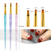 3 Sets Nail Pen Set Phototherapy Drawline Pen Painted Pen Flash Powder Pen Rod Smudge Carving Pen,Style: 3 In 1 Flat Head