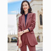 Business Wear Fashion Casual Suit Work Clothes Suit, Style: Coat + Pants (Color:Wine Red Size:L)