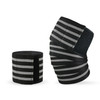 2 PCS Nylon Four Stripes Bandage Wrapped Sports Knee Pads(Black White)