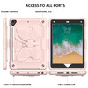 Pure Color PC + Silicone Anti-drop Protective Case with Butterfly Shape Holder & Pen Slot For iPad 9.7 2018 & 2017 / Pro 9.7 inch / Air 2 / 6(Rose Pink)