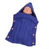 Zzsd0002 Autumn / Winter Baby Knitted Woolen Button Sleeping Bag Photography Blanket Stroller Sleeping Bag(Sapphire)