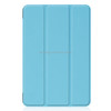 Custer Texture Horizontal Flip Smart PU Leather Case for iPad Mini 4 / Mini 5, with Sleep / Wake-up Function & Three-folding Holder (Sky Blue)
