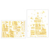 2 Sets Christmas Decoration Shopping Mall Window Scene Layout Golden Christmas Self-Adhesive Wall Stickers(T509)