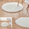 Long Plush Round Carpet Living Room Decoration Imitation Wool Carpet Mat, Size:180x180cm(Gray)