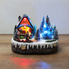 Christmas Decoration Ornaments Music Glowing Rotating Christmas Tree Canteen House(Blue Car)