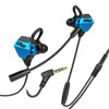 G10 1.2m Wired In Ear 3.5mm Interface Stereo Wire-Controlled HIFI Earphones Video Game Mobile Game Headset With Mic Deluxe Edition (Black Blue)