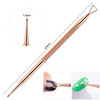 3 PCS Stainless Steel Rose Gold Double-Headed Steel Push Dead Skin Scissors Nail Set,Style: Dot Flower Needle