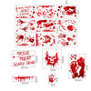 2 Sets Halloween Party Decorations Double-Sided Glass Window Wall Self-Adhesive Stickers, Style: Blood Foot