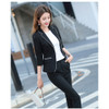 Simple Fashion Suit + Slim Trousers Two-piece Suit (Color:Black Size:XL)