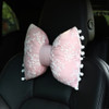Car Lace Head Waist Pillow Elastic Cotton Neck Pillow Waist Pad Car Female Decorative Supplies, Colour: Pink Headrest