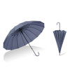 16 Bone Plain Straight Umbrella Small Fresh Long Handle Umbrella(Charm Blue)