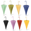 16 Bone Plain Straight Umbrella Small Fresh Long Handle Umbrella(Dark Blue)