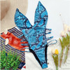 One-piece Open Back Swimsuit Snake Print Beach Bikini (Color:Blue Size:L)