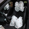 Bow Car Head Pillow Car Seat Neck Pillow Comfortable Cotton Car Supplies, Colour: Cherry Lumbar Pillow