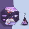 Cartoon Reverse Children Umbrella Student Manual Long Handle Umbrella(Under Stars)