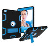 Contrast Color Silicone + PC Shockproof Case for iPad 9.7 inch (2018/2017), with Holder (Blue)