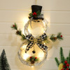 Christmas Vine Ring With Lights Pendant Christmas Tree Garland Home Decoration Props(Black White Grid)