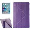 For iPad 9.7 (2018) & iPad 9.7 (2017) & iPad Air Silk Texture Horizontal Deformation Flip Leather Case with Three-folding Holder(Purple)