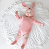 3 in 1 Autumn Baby Rabbit Shaped Cotton Pit Strip Lycra Romper with Hat & Socks Set (Color:Pink Size:66cm)