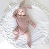 3 in 1 Autumn Baby Rabbit Shaped Cotton Pit Strip Lycra Romper with Hat & Socks Set (Color:Purple Size:80cm)