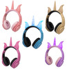LX-CT888 3.5mm Wired Children Cartoon Glowing Horns Computer Headset, Cable Length: 1.5m(Rhino Horn Purple)