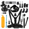 PULUZ 20 in 1 Accessories Combo Kits (Chest Strap + Head Strap + Suction Cup Mount + 3-Way Pivot Arm + J-Hook Buckles + Extendable Monopod + Tripod Adapter + Bobber Hand Grip + Storage Bag + Wrench) for GoPro HERO10 Black / HERO9 Black / HERO8 Black
