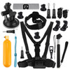 PULUZ 20 in 1 Accessories Combo Kits (Chest Strap + Head Strap + Suction Cup Mount + 3-Way Pivot Arm + J-Hook Buckles + Extendable Monopod + Tripod Adapter + Bobber Hand Grip + Storage Bag + Wrench) for GoPro HERO10 Black / HERO9 Black / HERO8 Black