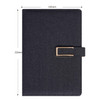 2 PCS Business Notebook Cloth Pattern PU Office Notebook, Specification: A5(Dark Gray)