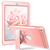 3 in 1 Honeycomb Silicone + PC Shockproof Protective Case with Holder For iPad 9.7 2018 / 2017(Rose Gold)