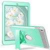 3 in 1 Honeycomb Silicone + PC Shockproof Protective Case with Holder For iPad 9.7 2018 / 2017(Mint Green + Grey)