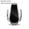 H10 15W Automatic Wireless Charging Car Mobile Phone Bracket, Style: Magnetic Suction Head+Capacitor(Star Silver)