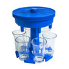 6 Cups Wine Dispenser Automatic Diversion Wine Pourer With Game Turntable, Style: Round Blue with Transparent Cup