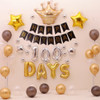 Black Gold Birthday Party Balloon Pull Flag Set(Hundred Days Crown Package 1)